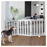 SFJC Freestanding Dog Gate Indoor,Doggie Gate Foldable Dog Gates for Doorways,Stairs or Hallways, Wooden White Pet Gate for The House, Pet Fence with Support Feet Included,24 \"Height-3 Panels - Retai SFJC Freestanding Dog Gate Indoor,Doggie Gate Foldable Dog Gates for Doorways,Stairs or Hallways, Wooden White Pet Gate for The House, Pet Fence with Support Feet Included,24 \"Height-3 Panels - Retai