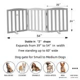 SFJC Freestanding Dog Gate Indoor,Doggie Gate Foldable Dog Gates for Doorways,Stairs or Hallways, Wooden White Pet Gate for The House, Pet Fence with Support Feet Included,24 \"Height-3 Panels - Retai SFJC Freestanding Dog Gate Indoor,Doggie Gate Foldable Dog Gates for Doorways,Stairs or Hallways, Wooden White Pet Gate for The House, Pet Fence with Support Feet Included,24 \"Height-3 Panels - Retai