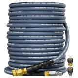 TechSweepPro 3/8\" 4800PSI Pressure Washer Hose 100FT with Swivel Quick Connect for Cold/Hot Water Max 248°F, Kink Resistant Steel Wire Braided, Wear Resistant Power Washer Hose with M22 14mm Adapt TechSweepPro 3/8\" 4800PSI Pressure Washer Hose 100FT with Swivel Quick Connect for Cold/Hot Water Max 248°F, Kink Resistant Steel Wire Braided, Wear Resistant Power Washer Hose with M22 14mm Adapt