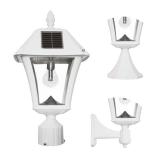 2 - Gama Sonic Baytown II Bulb White Outdoor Solar Light, Single Post Light with 3 Mounting Options, 3in. Fitter for Lamp Posts, Flat Mount for Column and Wall Mount, Resin (105B233) - Retail: $180 2 - Gama Sonic Baytown II Bulb White Outdoor Solar Light, Single Post Light with 3 Mounting Options, 3in. Fitter for Lamp Posts, Flat Mount for Column and Wall Mount, Resin (105B233) - Retail: $180