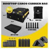 Rooftop Cargo Carrier Vehicle Soft-Shell Carriers, Heavy Duty Car Roof Bag Waterproof Without Rack, Car Topper Luggage Carrier-with 6 Hooks&Mat(19.4 Cuft) - Retail: $54 Rooftop Cargo Carrier Vehicle Soft-Shell Carriers, Heavy Duty Car Roof Bag Waterproof Without Rack, Car Topper Luggage Carrier-with 6 Hooks&Mat(19.4 Cuft) - Retail: $54