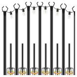 NUERPO 7 Pack String Light Poles,Metal Poles for Hanging Outdoor Light Strings,7 Pack 10 FT Light Poles Stand for Outside Garden,Patio,Wedding,Backyard,Deck,Party - Retail: $70 NUERPO 7 Pack String Light Poles,Metal Poles for Hanging Outdoor Light Strings,7 Pack 10 FT Light Poles Stand for Outside Garden,Patio,Wedding,Backyard,Deck,Party - Retail: $70