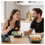 Arecovas 4-in-1 Portable Glass Air Fryer, 140–400°F Precise Heat, Max Crisp Technology, 4.2QT & 1.6QT Dual Containers with Lids, Freezer & Dishwasher Safe, Bake, Recrisp, Air Fry - Retail: $11 Arecovas 4-in-1 Portable Glass Air Fryer, 140–400°F Precise Heat, Max Crisp Technology, 4.2QT & 1.6QT Dual Containers with Lids, Freezer & Dishwasher Safe, Bake, Recrisp, Air Fry - Retail: $11