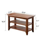 XKZG Storage Bench Wooden Shoe Rack Bench Rustic Solid Wood Entryway Bench (Brown,23.6\") - Retail: $80 XKZG Storage Bench Wooden Shoe Rack Bench Rustic Solid Wood Entryway Bench (Brown,23.6\") - Retail: $80