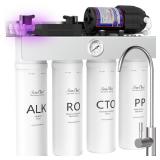 SimPure T1-400ALK Alkaline UV Reverse Osmosis System, NSF/ANSI 58 Certified, Tankless RO Water Filter System 400 GPD, pH+ Remineralization Water Filtration Under Sink, BPA Free, Built-in Pump - Retail SimPure T1-400ALK Alkaline UV Reverse Osmosis System, NSF/ANSI 58 Certified, Tankless RO Water Filter System 400 GPD, pH+ Remineralization Water Filtration Under Sink, BPA Free, Built-in Pump - Retail