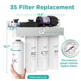 SimPure T1-400ALK Alkaline UV Reverse Osmosis System, NSF/ANSI 58 Certified, Tankless RO Water Filter System 400 GPD, pH+ Remineralization Water Filtration Under Sink, BPA Free, Built-in Pump - Retail SimPure T1-400ALK Alkaline UV Reverse Osmosis System, NSF/ANSI 58 Certified, Tankless RO Water Filter System 400 GPD, pH+ Remineralization Water Filtration Under Sink, BPA Free, Built-in Pump - Retail
