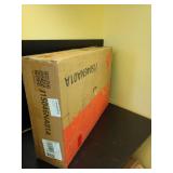 FiveWillowise Farmhouse End Table with Charging Station, 26.4\" Tall Rustic Nightstand with Drawer and X Barn Door, Country Bedside Sofa Side Table for Living Room, Blue - Retail: $80 FiveWillowise Farmhouse End Table with Charging Station, 26.4\" Tall Rustic Nightstand with Drawer and X Barn Door, Country Bedside Sofa Side Table for Living Room, Blue - Retail: $80