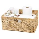 Jumbo Wicker Basket, Rectangular Wicker Baskets for Storage, Water Hyacinth Extra Large Storage Baskets, Shelf Basket with Built-in Handles-1 Pack - Retail: $31 Jumbo Wicker Basket, Rectangular Wicker Baskets for Storage, Water Hyacinth Extra Large Storage Baskets, Shelf Basket with Built-in Handles-1 Pack - Retail: $31