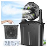 Ausic 9L Bucket Portable Misting Fan for Outdoors Patios - 10IN, 20000mAh Rechargeable Battery Operated Camping Fan, 3 Strong Winds, 3 Large Spray Outlets, for Fishing/Travel/Garden/Golf/Tent/Office - Ausic 9L Bucket Portable Misting Fan for Outdoors Patios - 10IN, 20000mAh Rechargeable Battery Operated Camping Fan, 3 Strong Winds, 3 Large Spray Outlets, for Fishing/Travel/Garden/Golf/Tent/Office -
