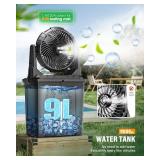 Ausic 9L Bucket Portable Misting Fan for Outdoors Patios - 10IN, 20000mAh Rechargeable Battery Operated Camping Fan, 3 Strong Winds, 3 Large Spray Outlets, for Fishing/Travel/Garden/Golf/Tent/Office - Ausic 9L Bucket Portable Misting Fan for Outdoors Patios - 10IN, 20000mAh Rechargeable Battery Operated Camping Fan, 3 Strong Winds, 3 Large Spray Outlets, for Fishing/Travel/Garden/Golf/Tent/Office -