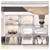 Plastic Drawers Storage, 4 Pack Clear Stackable Storage Drawers, Acrylic Storage Bins with Drawers for Fridge Organizers, Small PlasticDrawers Stackable for Makeup Organizers Cosmetic Display - Retail Plastic Drawers Storage, 4 Pack Clear Stackable Storage Drawers, Acrylic Storage Bins with Drawers for Fridge Organizers, Small PlasticDrawers Stackable for Makeup Organizers Cosmetic Display - Retail