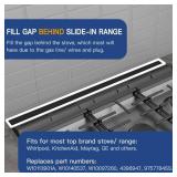 Slide-in Range Rear Filler Kit Black, Universal Triangular Fill Strip, Top Trim Kit Between Stove and Wall for Whirlpool & Most Brand, Aluminum Gap Cover, 30\" Long - Retail: $36 Slide-in Range Rear Filler Kit Black, Universal Triangular Fill Strip, Top Trim Kit Between Stove and Wall for Whirlpool & Most Brand, Aluminum Gap Cover, 30\" Long - Retail: $36