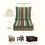 Honeycomb Outdoor Essentials Deep Seat, 24 x 24, Stripe Pine Green Chair Cushion for Patio Furniture - Retail: $70 Honeycomb Outdoor Essentials Deep Seat, 24 x 24, Stripe Pine Green Chair Cushion for Patio Furniture - Retail: $70