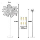 pombconw Natural Ostrich Feather Lamp Modern Floor Lamp for Living Room LED Standing Lamp with Foot Switch Gold Finish Elegant Feather Lampshade for Girl Bedroom Decor (Blue Green) - Retail: $189 pombconw Natural Ostrich Feather Lamp Modern Floor Lamp for Living Room LED Standing Lamp with Foot Switch Gold Finish Elegant Feather Lampshade for Girl Bedroom Decor (Blue Green) - Retail: $189