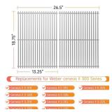 jkxoo 18.75\" 2Pack Stainless Steel Cooking Grill Grates for Weber Genesis II 300 and Genesis II LX 300 Series Gas Grills, Genesis II E&S 310 315 320 325 340, Replacement Parts for Weber 66095 - Retai jkxoo 18.75\" 2Pack Stainless Steel Cooking Grill Grates for Weber Genesis II 300 and Genesis II LX 300 Series Gas Grills, Genesis II E&S 310 315 320 325 340, Replacement Parts for Weber 66095 - Retai