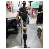 Ornate Torchiere Floor Lamp with Glass Shade