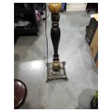 Ornate Torchiere Floor Lamp with Glass Shade
