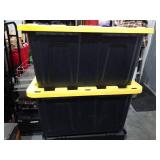 Heavy Duty Storage Bins with Yellow Handles