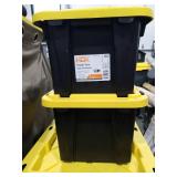 Heavy-Duty Storage Bins with Yellow Lids - Set of 3