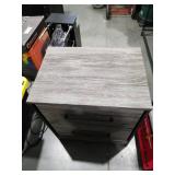 Signature Design by Ashley Cazenfeld Rustic 2 Drawer Nightstand with 2 Slim-Profile USB Charging Stations  Weathered Gray