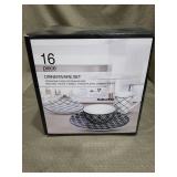 16-Piece Modern Black and White Dinnerware Set