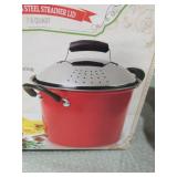 Hampton Pasta Pot 7.5 Quart Pot With Stainless Steel Strainer Lid Red Spaghetti