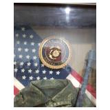 USMC Military Shadow Box with Uniform and M1 Garand