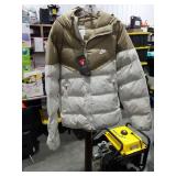 Nike Two-tone Hooded Puffer Jacket In Neutrals New Size M with Tags MSRP $239