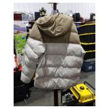 Nike Two-tone Hooded Puffer Jacket In Neutrals New Size M with Tags MSRP $239