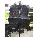 Leather Motorcycle Vest with Patches