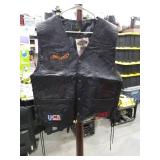 Leather Motorcycle Vest with Patches