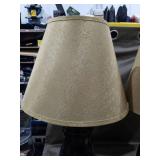 Decorative Black Glass Table Lamps with Beige Shades