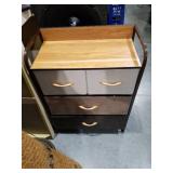 Modern Storage Drawer Unit with Wood Top