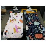 Seasonal Decorative Plush Throw Blankets Set of 2