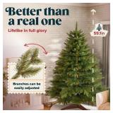 $58 Artificial Christmas Tree 7.5ft - Premium Realistic by Pure Living