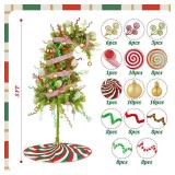 $80 5FT Lime Green Bendable Artificial Christmas Tree with Ornaments