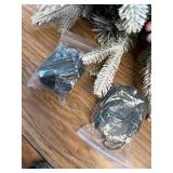 Flocked evergreen spray with lights