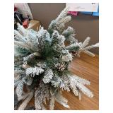 Flocked evergreen spray with lights