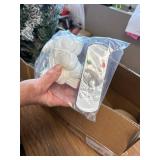 $84 4 Ft Pre-Lit Flocked Tree w/150 LED Lights, 350 Tips, Metal Stand