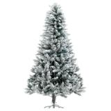 Snow Flocked Christmas Tree 5 FT Bendable with Metal Stand