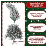 Snow Flocked Christmas Tree 5 FT Bendable with Metal Stand