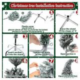Snow Flocked Christmas Tree 5 FT Bendable with Metal Stand
