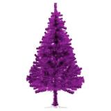 6ft Purple Tinsel Christmas Tree for Home Decorations, 550 Tips
