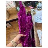 6ft Purple Tinsel Christmas Tree for Home Decorations, 550 Tips