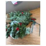 $60 Glintoper Lit Artificial Urn Filler, Xmas Trees w/ 60 LEDs, 2 Pack