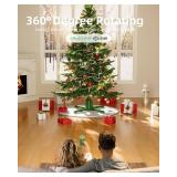 $55 2024 Rotating Xmas Tree Stand for 6ft-9ft, 360 Revolving Base