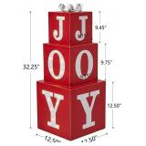 32" H Wooden Block Joy Porch Sign Decor