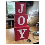 32" H Wooden Block Joy Porch Sign Decor