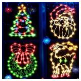 16" Waterproof Christmas Silhouette Lights, 4 Pack - 200 Bulbs