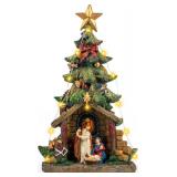 Christmas Tree Nativity Scene with Figurines LED Light